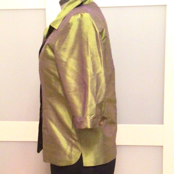 Vintage 90s Pant Suit - Silk Olive Green - Picture 3 of 12